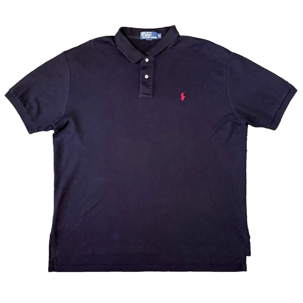 Polo by Ralph Lauren Casual Collared Black Polo Shirt Mens‎ Size XL Red Pony